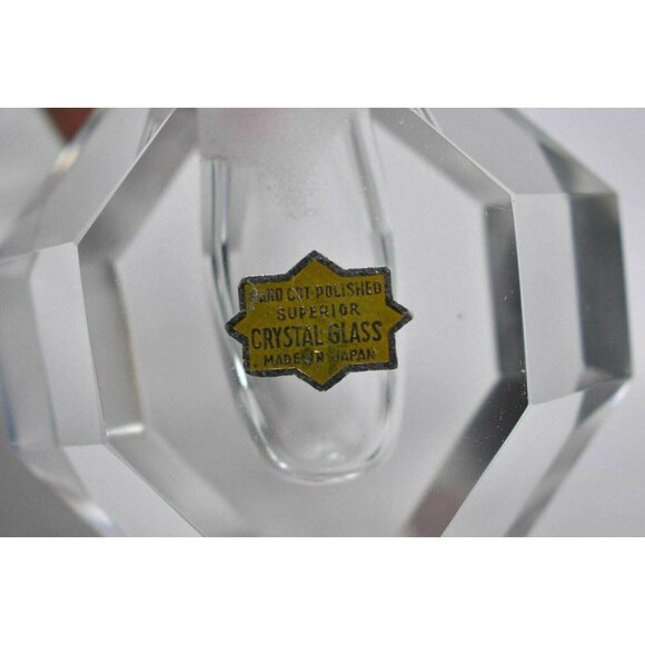 Vintage Hand Cut Crystal Glass Candle Holders – Set of 3 – Made in Japan - Mid C - Picture 4 of 10